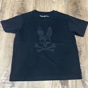 Boys Psycho Bunny Black Short Sleeve Tee with Graphic Design size 7-8